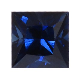 0.88 ct Princess Cut Blue Sapphire : Rich Blue