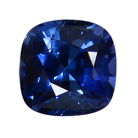 1.10 ct Cushion Cut Blue Sapphire : Rich Royal Blue