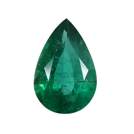 1.37 ct Pear Shape Emerald : Rich Green