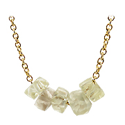 14K Yellow Gold 4.00 cttw Rough Diamonds Unisex Necklace