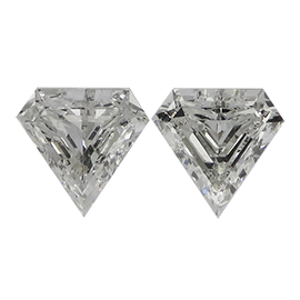 1.55 cttw Pair of Diamond Shaped Diamonds : J / SI2