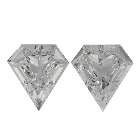 0.98 cttw Pair of Diamond Shaped Diamonds : F / VS1