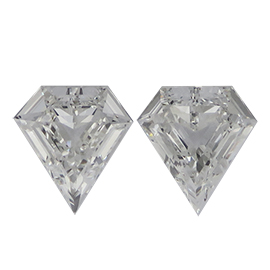0.98 cttw Pair of Diamond Shaped Diamonds : F / VS1