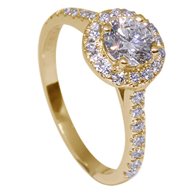 18K Yellow Gold Multi Stone Ring : 1.00 cttw Diamonds