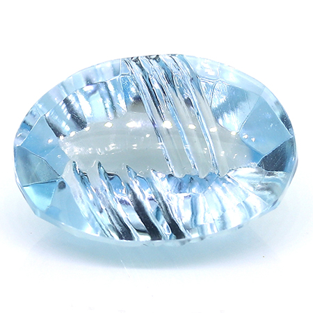16.53 ct Oval Etched Topaz : Fine Blue
