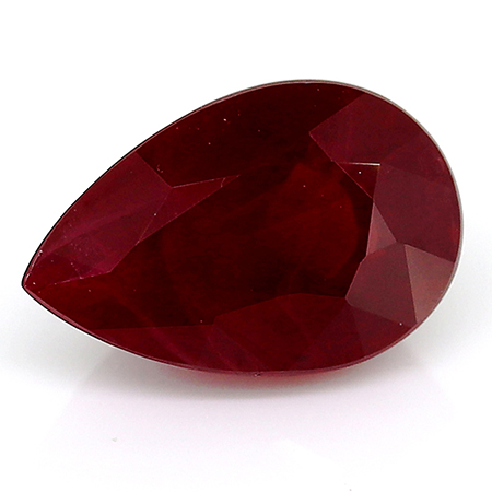 1.20 ct Pear Shape Ruby : Rich Darkish Red