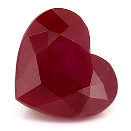 1.51 ct Heart Shape Ruby : Deep Red