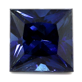 0.59 ct Princess Cut Blue Sapphire : Rich Royal Blue