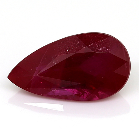 1.29 ct Pear Shape Ruby : Rich Red