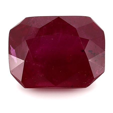 1.24 ct Emerald Cut Ruby : Deep Rich Red