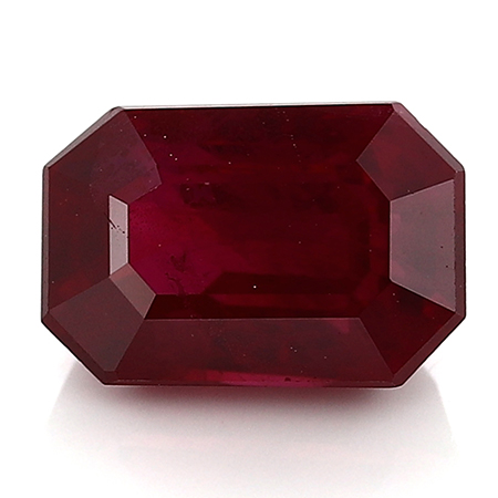 2.00 ct Emerald Cut Ruby : Pigeon Blood Red