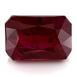2.03 ct Emerald Cut Ruby : Rich Pigeon Blood Red