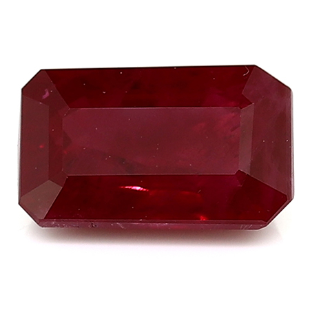 1.01 ct Emerald Cut Ruby : Fiery Red
