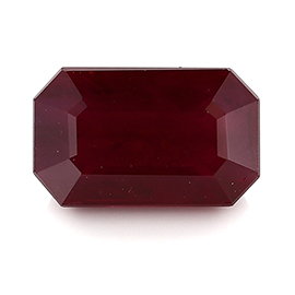 1.26 ct Emerald Cut Ruby : Deep Rich Red