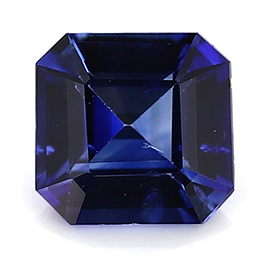 0.58 ct Emerald Cut Blue Sapphire : Rich Royal Blue