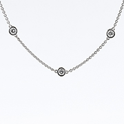 16" 14K White Gold 0.90cttw Diamond by the Yard Necklace