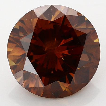 0.97 ct Round Diamond : Fancy Deep Brownish Orange / SI3