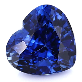 0.97 ct Heart Shape Blue Sapphire : Rich Royal Blue