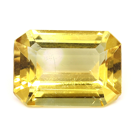 5.78 ct Emerald Cut Citrine : Golden Yellow