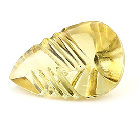 8.08 ct Pear Shape Etched Citrine : Fine Yellow