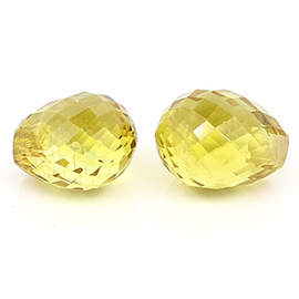 2.19 cttw Pair of Briolette Yellow Sapphires : Pink