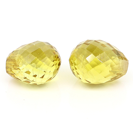 2.19 cttw Pair of Briolette Yellow Sapphires : Pink