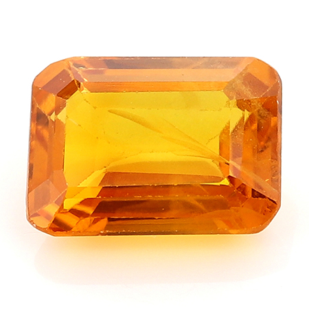 1.32 ct Emerald Cut Sapphire : Golden Orange