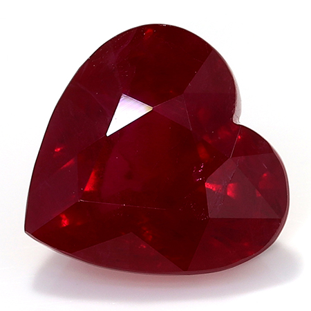 1.50 ct Heart Shape Ruby : Deep Rich Red