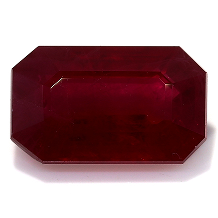 2.02 ct Emerald Cut Ruby : Rich Pigeon Blood Red