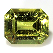 0.65 ct Greenish Yellow Emerald Cut Yellow Sapphire