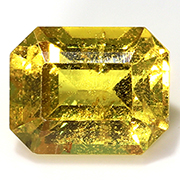 0.60 ct Golden Yellow Emerald Cut Yellow Sapphire