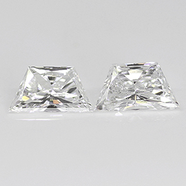 0.80 cttw Pair of Trapezoid Brilliant Cut Diamonds : F / SI2