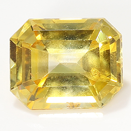 0.90 ct Emerald Cut Yellow Sapphire : Yellow