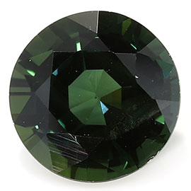 1.56 ct Round Green Sapphire : Deep Rich Green