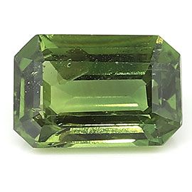 0.63 ct Emerald Cut Green Sapphire : Fine Green