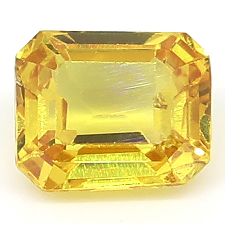 0.55 ct Emerald Cut Yellow Sapphire : Orangish Yellow