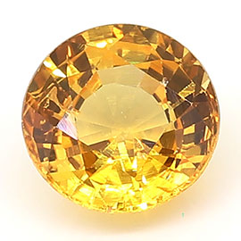 0.97 ct Round Yellow Sapphire : Golden Orange