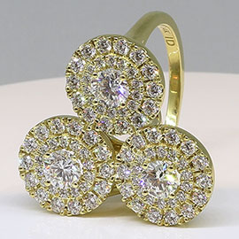 14K Yellow Gold Multi Stone Ring : 3.50 cttw Diamonds