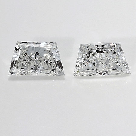 0.33 cttw Pair of Trapezoid Diamonds : E / VVS2