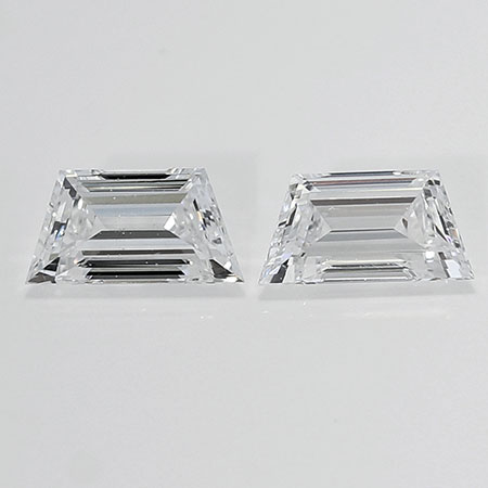 0.51 cttw Pair of Trapezoid Diamonds : D / VS1