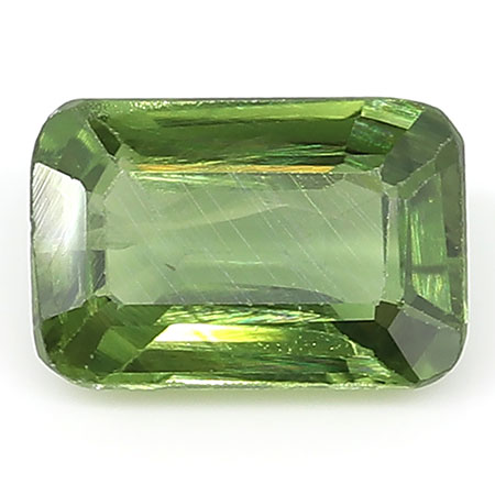 0.76 ct Emerald Cut Green Sapphire : Fine Olive Green