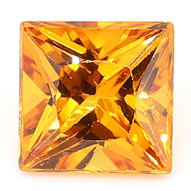 0.44 ct Princess Cut Yellow Sapphire : Rich Orange
