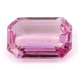 0.84 ct Emerald Cut Pink Sapphire : Rich Pink