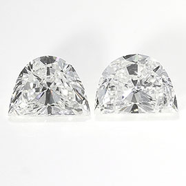 1.03 cttw Pair of Half Moon Diamonds : G / VS2