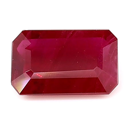 1.01 ct Emerald Cut Ruby : Rich Darkish Red