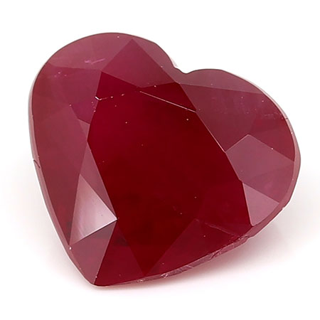 1.84 ct Heart Shape Ruby : Rich Red