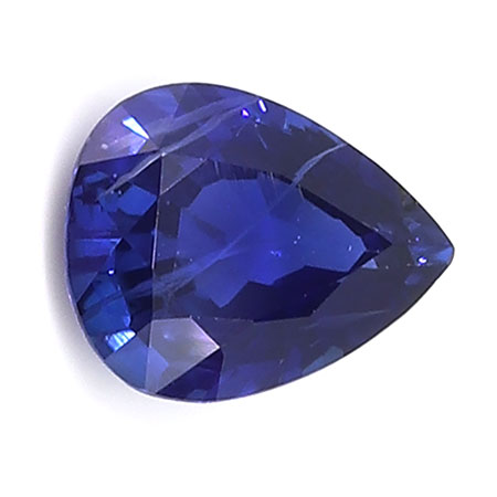 0.50 ct Pear Shape Blue Sapphire : Rich Blue