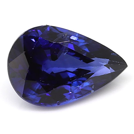 0.41 ct Pear Shape Blue Sapphire : Rich Royal Blue