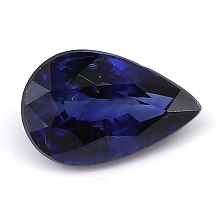 0.45 ct Pear Shape Blue Sapphire : Rich Blue