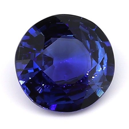 0.81 ct Round Blue Sapphire : Rich Blue